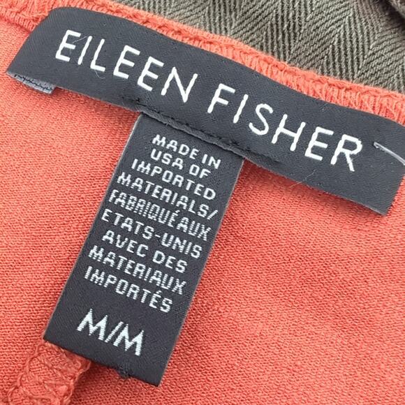 Eileen Fisher Top Womens Medium Viscose Asymmetrical Flowy Loose Tunic Orange - Picture 5 of 6